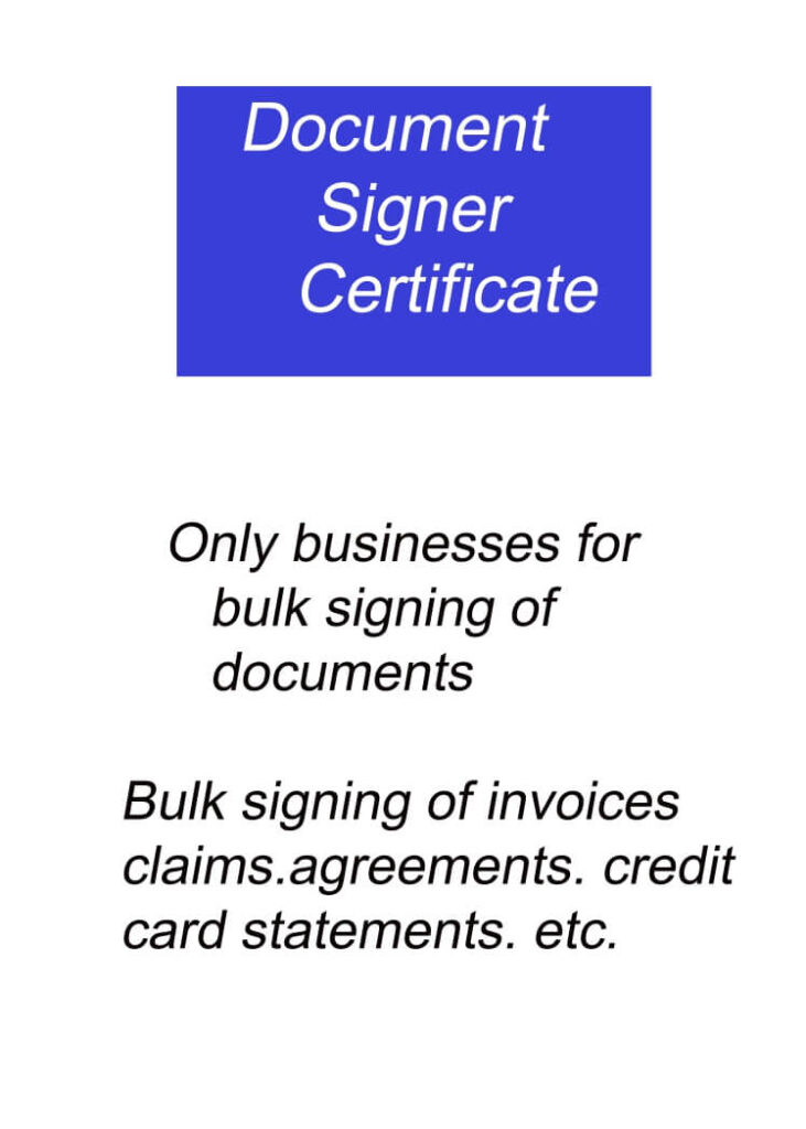 Document Signer certificate